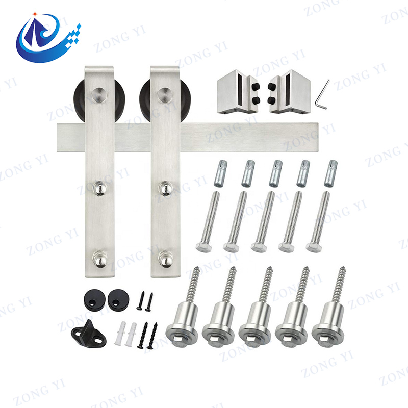 Stainless Steel PROLAPSIO Barn Door Flat Track et Hardware Kit Cum Top Mount Hangers